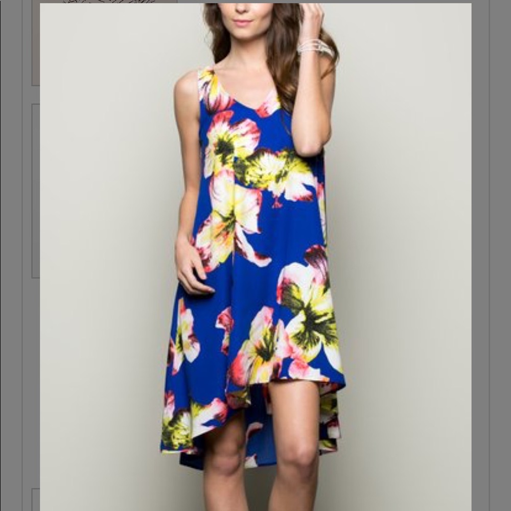 Gorgeous AIME Royal Blue Floral Dress - Size S